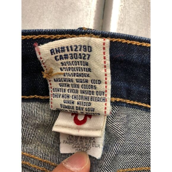 True Religion Womens Jeans Size 26 Halle Blue Dark Wash Denim Y2K Made In USA - Picture 5 of 8